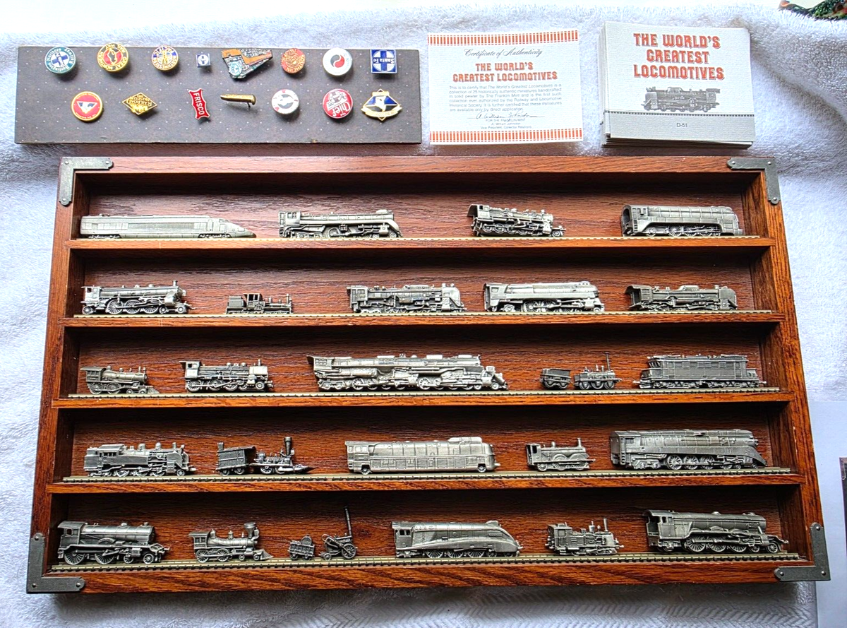 Franklin Mint Pewter Train Set WORLD'S GREATEST LOCOMOTIVES With