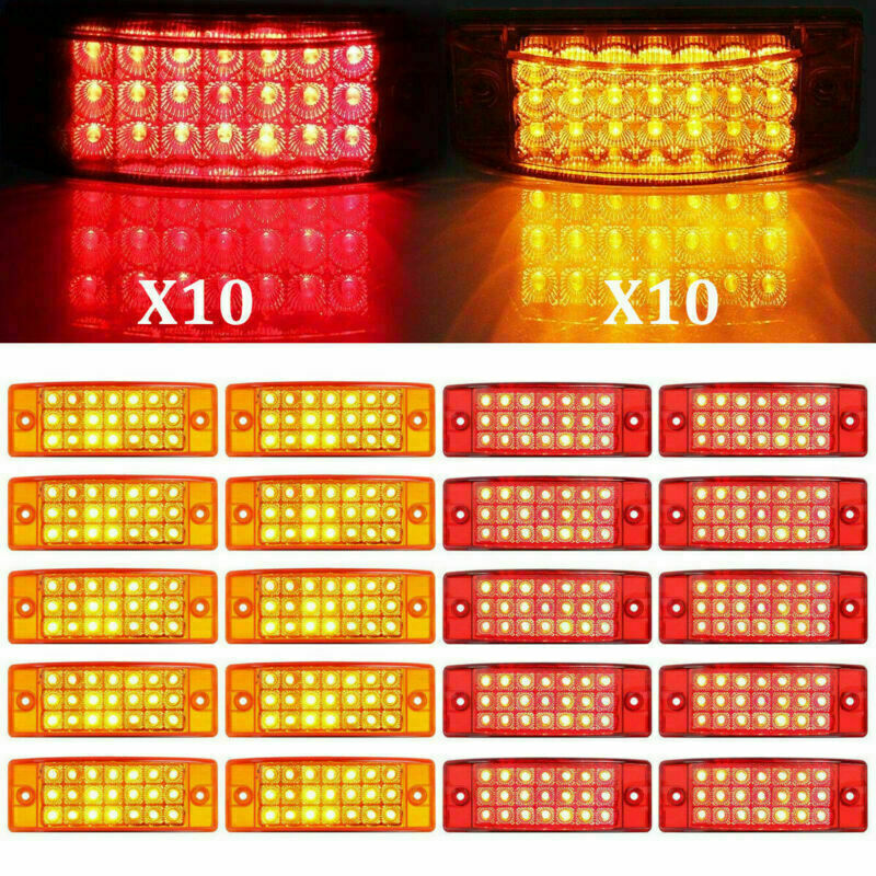All Star LED Clearance Lights Pack Of 10 10 Amber 21 LED Side Marker Clearance Lights - 12V Rectangular For Truck, Trailer, Camper LED Side Marker Lights - Foto 3