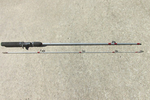 2 IDENTICAL ZEBRA RT SERIES, 2-PIECE, 5-EYE FISHING POLE 5'6" (1 pictured)