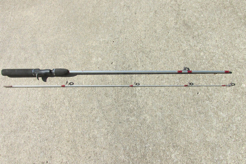 2 IDENTICAL ZEBRA RT SERIES, 2-PIECE, 5-EYE FISHING POLE 5'6" (1 pictured)