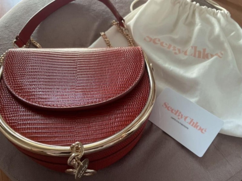 SEE BY CHLOE Mara Orange Red Shoulder Party Bag USED Cute Shipping From Japan !! SEE BY CHLOE Mara Orange Red Shoulder Party Bag USED Cute Shipping From Japan !!