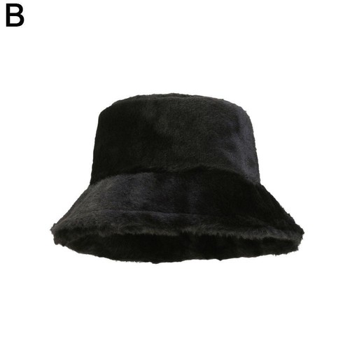 Women Fluffy Plush Bucket Hat Ladies Winter Warm Faux Fisherman Fur Cap N❁UK - Picture 8 of 17