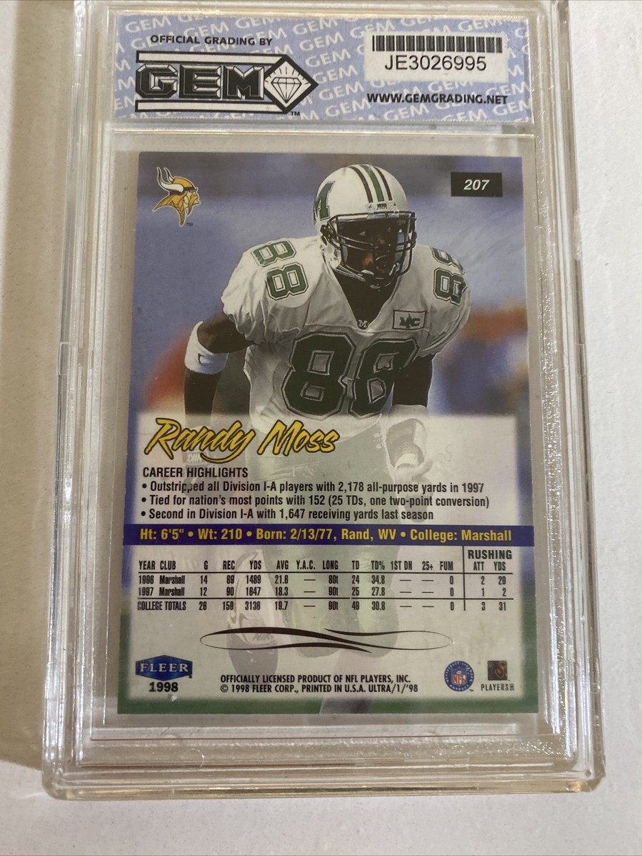 その他 1998 ULTRA RANDY MOSS ROOKIE Randy Moss 1998 FLEER