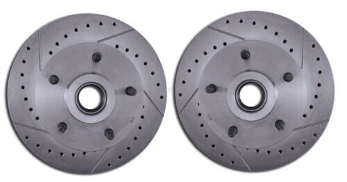1959-1964 GM Chevrolet Front Disc Brake Conversion Kit Drilled & Slotted Rotors - Picture 2 of 6