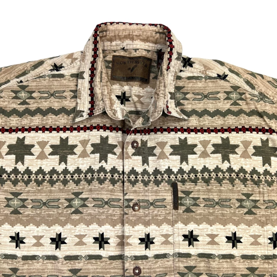 Camisa vaquera occidental de lona de algodón North River para hombre talla L Foto 2 de 4