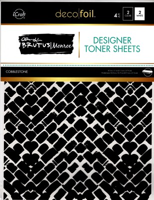8.5''x11'' Deco Foil Designer Toner Sheets, 2 clear 2 white COBBLESTONE Brutus