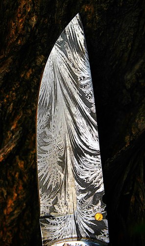 Handmade Feather Damascus steel Liner Lock pocket Folding Outdoor Hunting knife - Picture 5 of 8