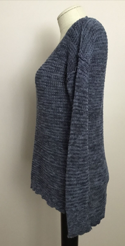 SUSINA Navy Blue Waffle Knit Long Sleeve Pullover Sweater Top Sz S - Picture 4 of 9