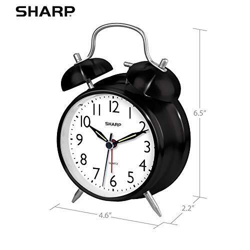 SHARP Twin Bell Alarm Clock - Loud Alarm - Great for Heavy Sleepers - Battery - Picture 5 of 6