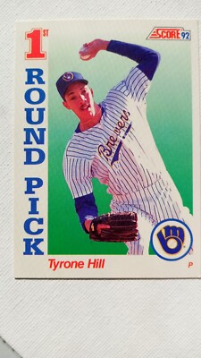 1992 Score #807 Tyrone Hill RC Base Milwaukee Brewers | eBay