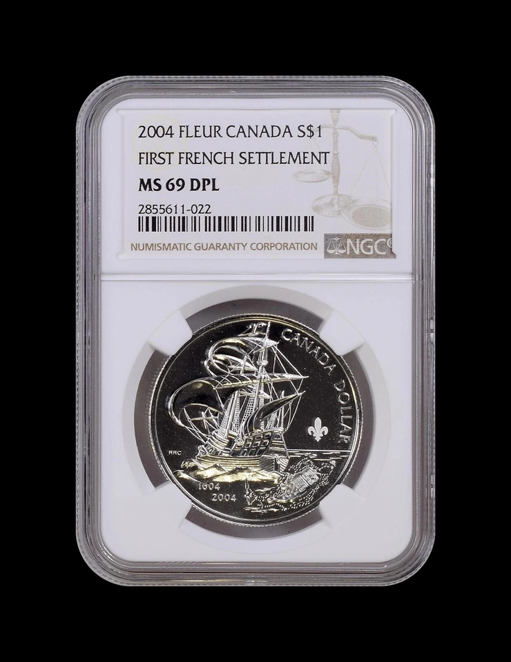 CANADA. 2004, 1 Dollar, Silver - NGC MS69 - Top Pop 🥇 Fleur-de-lis Privy RARE - Image 2 of 4