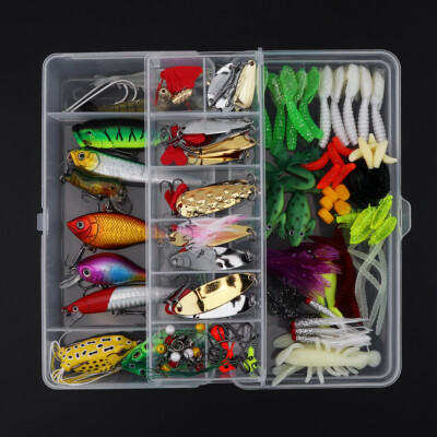 131pcs Lot Mixed Minnow Fishing Lures Bass Baits Crankbaits Wobbler Frog Tackle