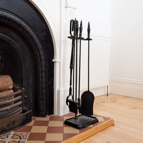 Glow Heritage 5 Pieces Fireplace Tool Set Shovel Brush Poker Log Tong Brand New - Picture 2 of 2