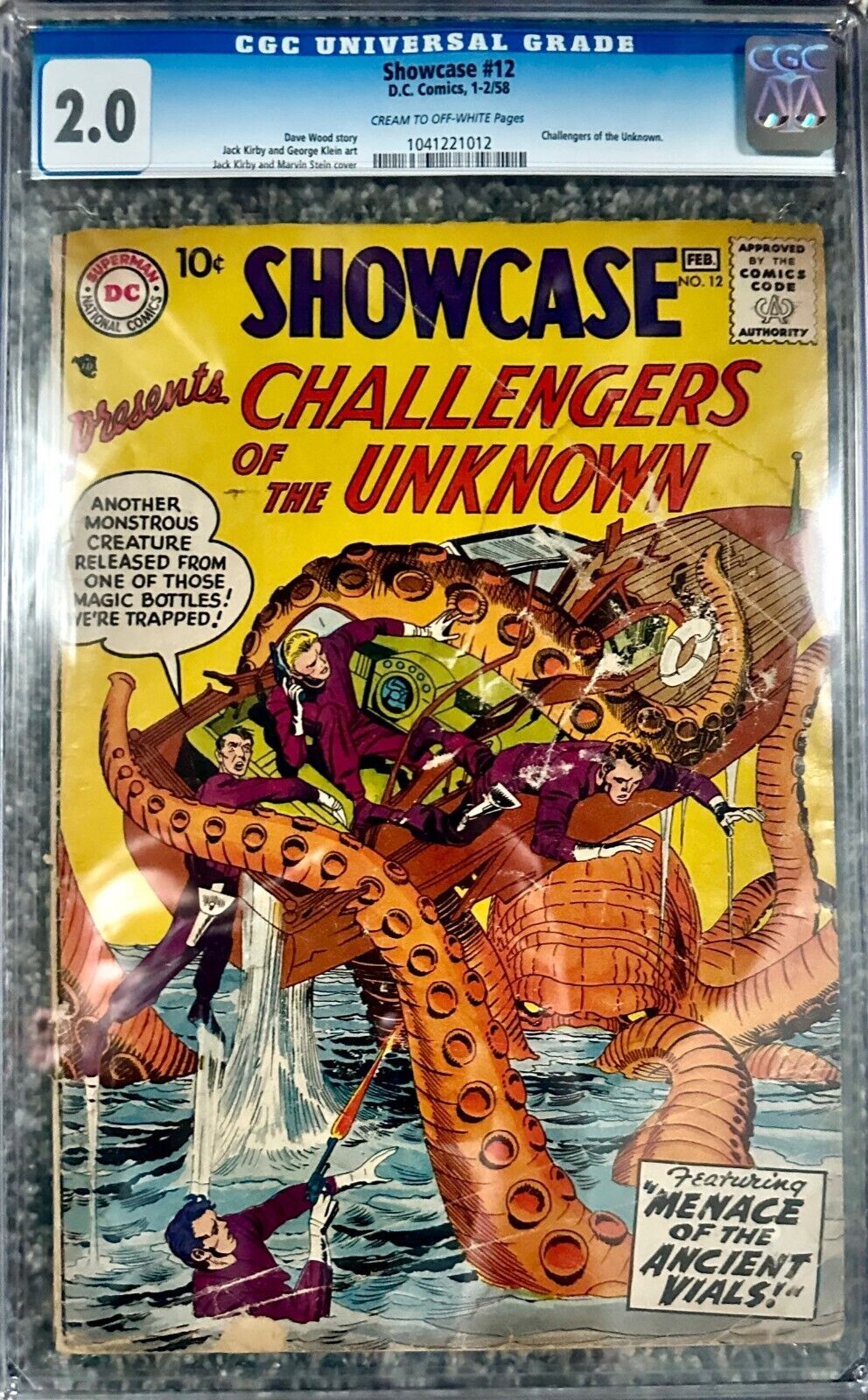 Showcase #12 CGC 2.0 Jack Kirby - Challengers of the Unknown 