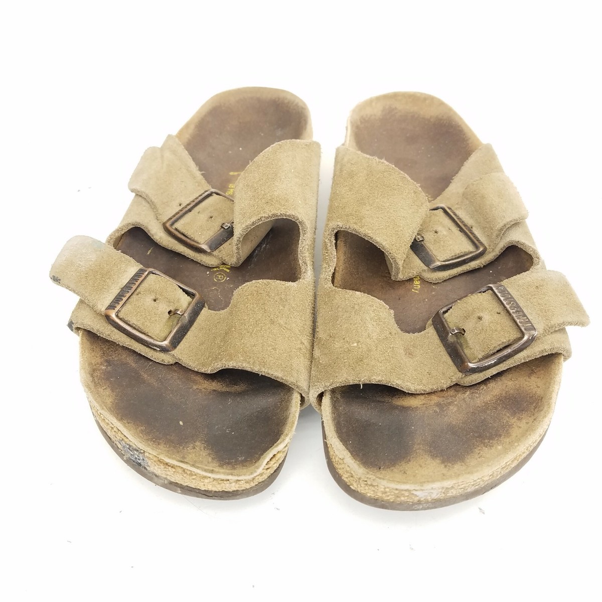 Birkenstock Arizona Taupe Suede Leather Sandals Soft Footbed Birkenstock Arizona Taupe Suede Leather Sandals Soft Footbed