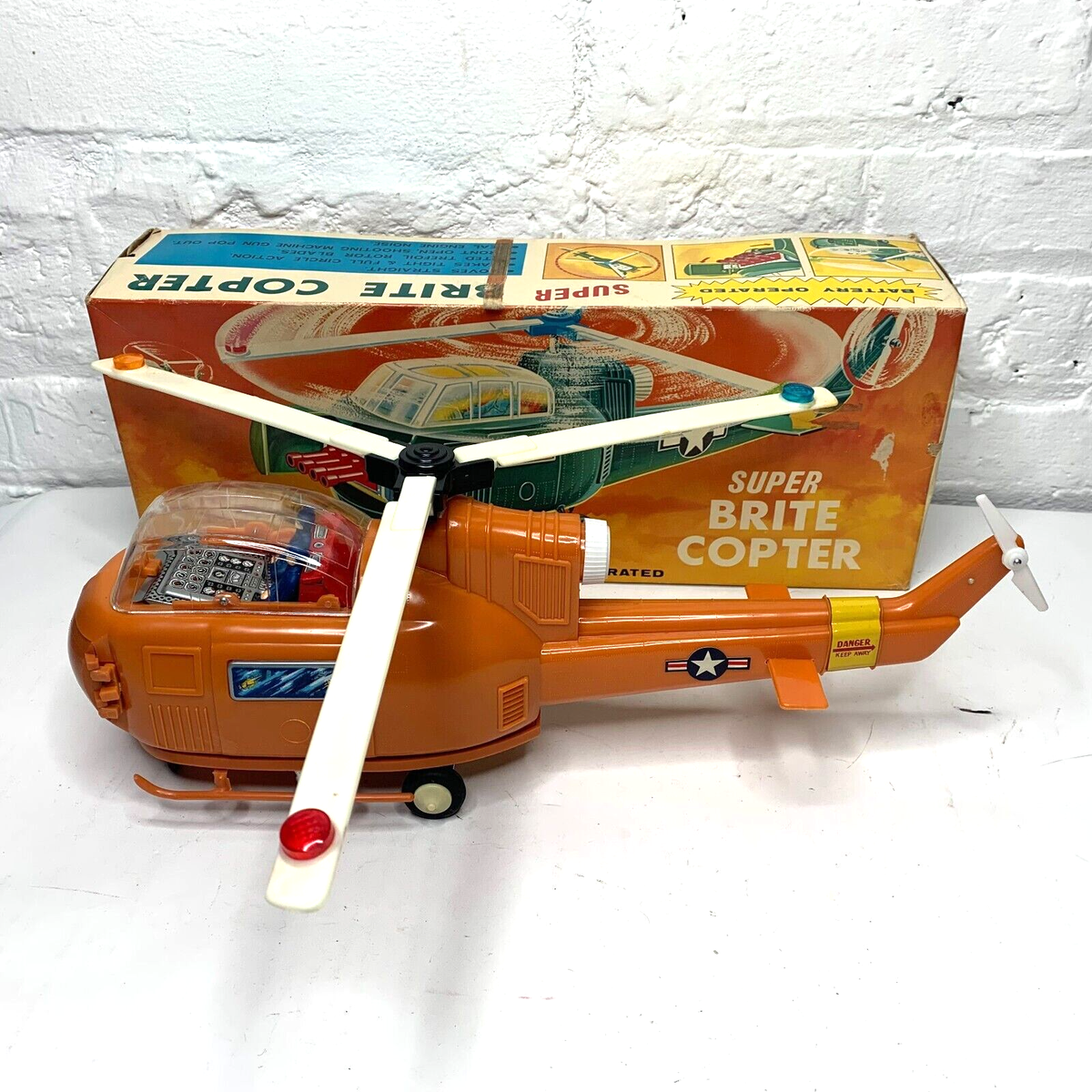 Vintage 60s Plastic S.H Horikawa Super Brite Copter US Army