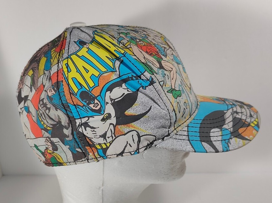DC Batman multi Comic Scenes Cap Fitted Hat 7 1/4… - image 2