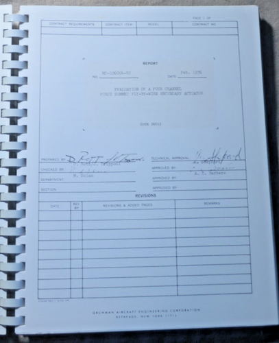 1976 Evaluation of Four Channel Force Summed Fly-By-Wire Secondary Actuator - Picture 2 of 8