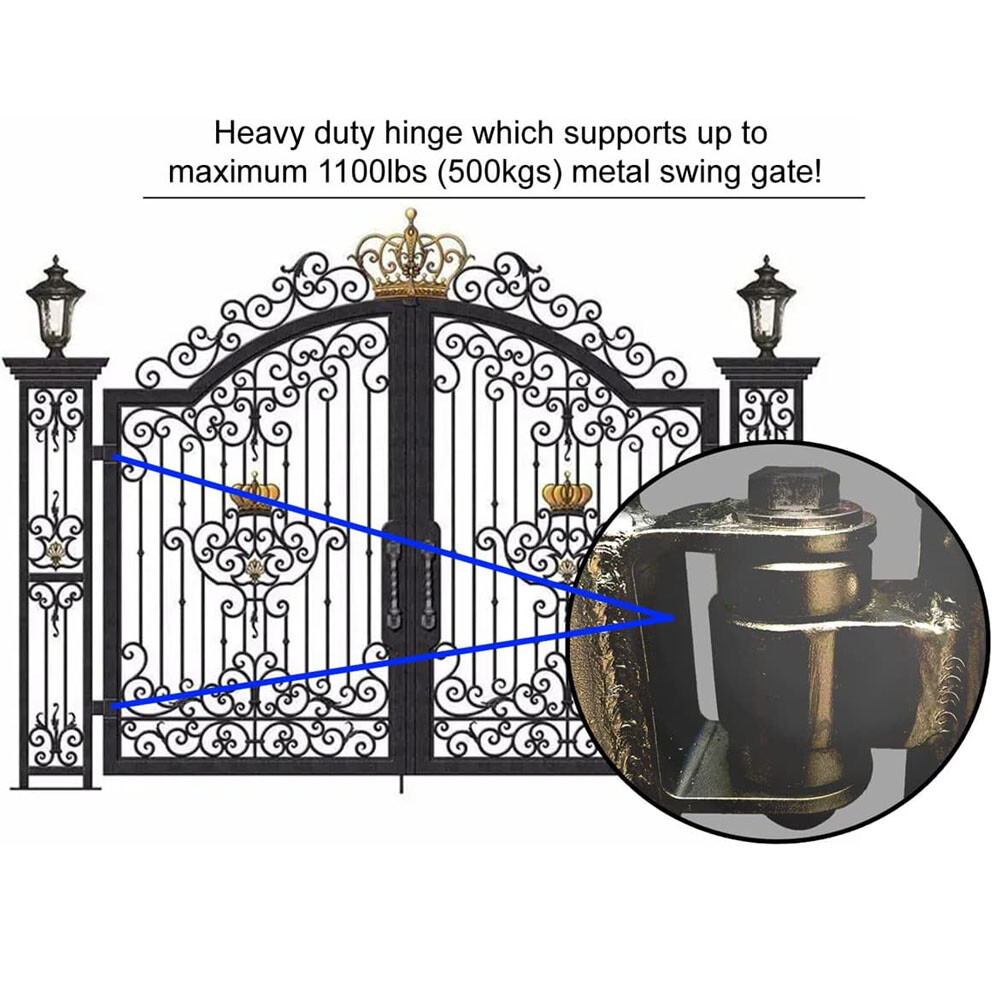7Heavy Duty gate Hinges for Large Wood Gates and Iron Gates,Bolt/Weld
