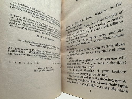 5th Print #4 Frankenstein's Dog Book 4 Goosebumps Most Wanted R.L. Stine 2013 - Picture 15 of 16