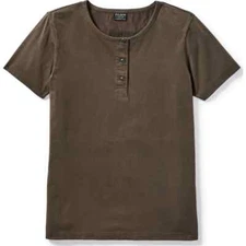 Filson Women’s Whidbey Henley NWT Coffee Brown Pima Cotton Jersey Shirt Top