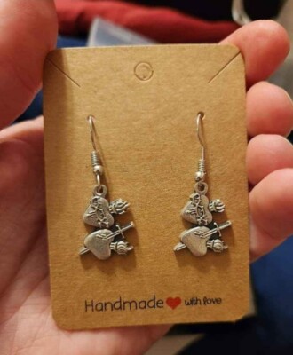 Sacred Heart Immaculate Heart Earrings Dangles Catholic Made in