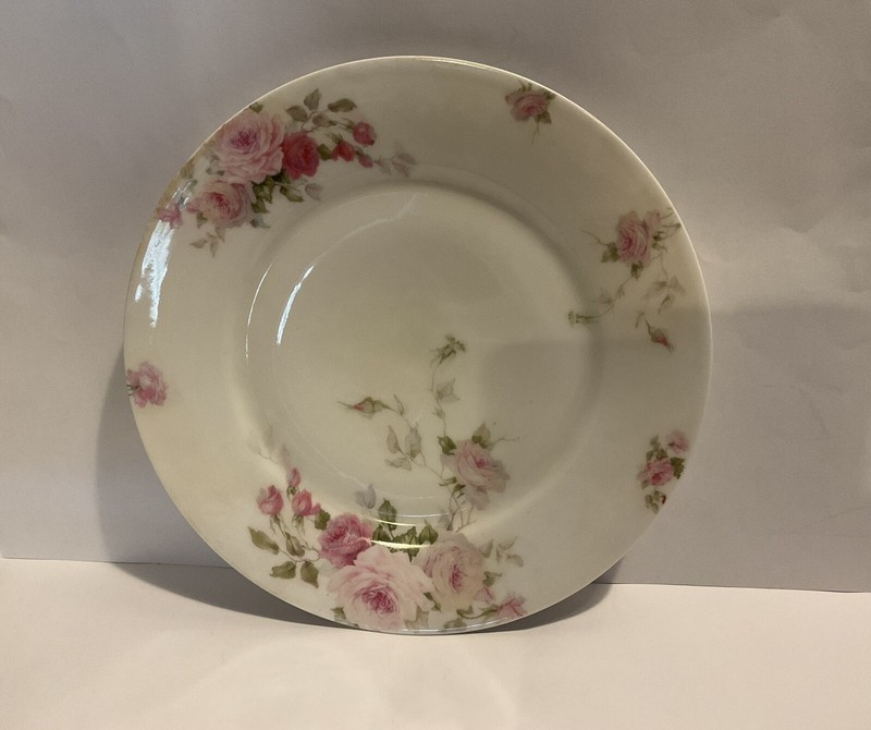 Antique Porcelain Floral Design Sevres Roses Plate Dish