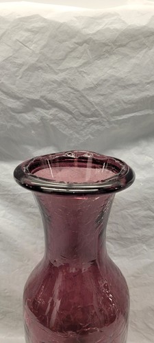 Blenko crackle glass Purple Bottle 11 Inch # 4169 - Picture 17 of 22