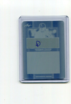 2019 Leaf Perfect Game Showcase Cyan Printing Plate Jackson Phipps Auto 1/1