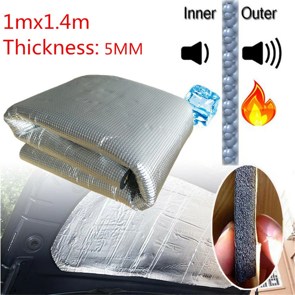 Alumium Car Insulation Sound Deadening Heat Shield Thermal Noise Trunk Floor Mat - Image 2 of 4