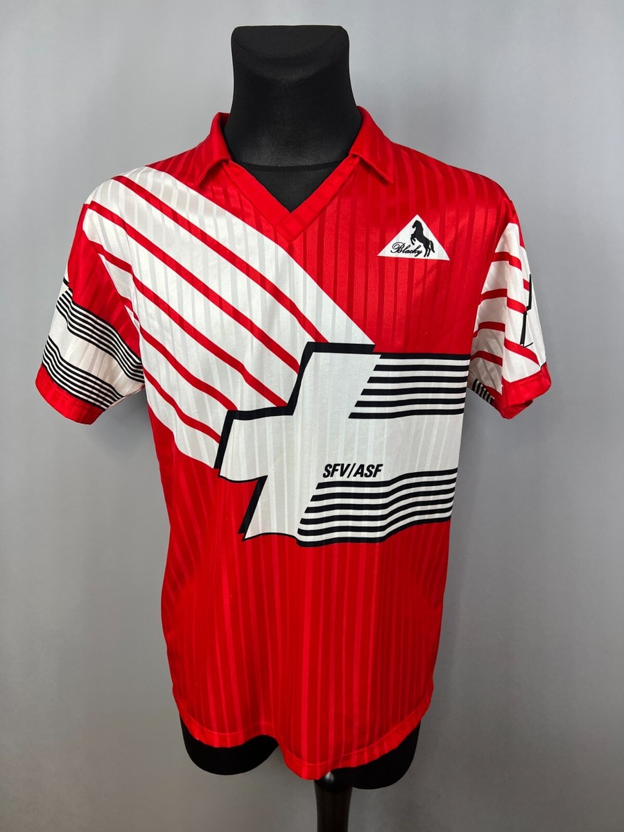 SWITZERLAND 1990 1992 HOME SHIRT FOOTBALL SOCCER JERSEY BLACKY RED