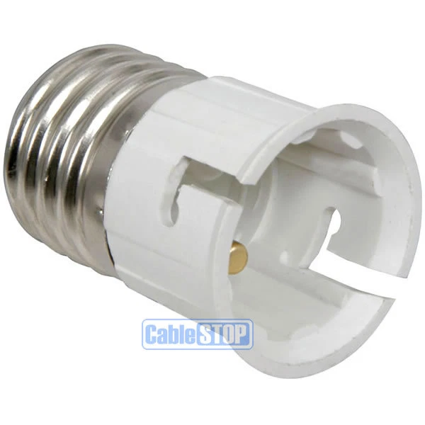 E27 to B22 Bayonet Cap to Edison Screw ES Light Bulb Fitting Converter Connector