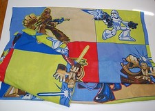 Star Wars Twin Sheet 2-9c Set Flat and Fitted 2005 Yoda Stormtrooper R2D2 Jedi