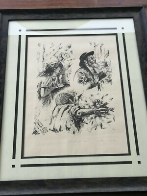 Western Wall Israel Arthur Baron 1967 Signed Matted Framed Drawings 