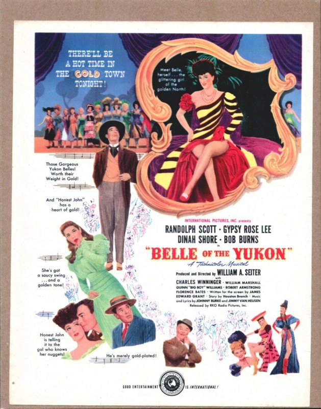 BELLE OF THE YUKON Gypsy Rose Lee 1944 Original Vintage Color Movie Promo Ad
