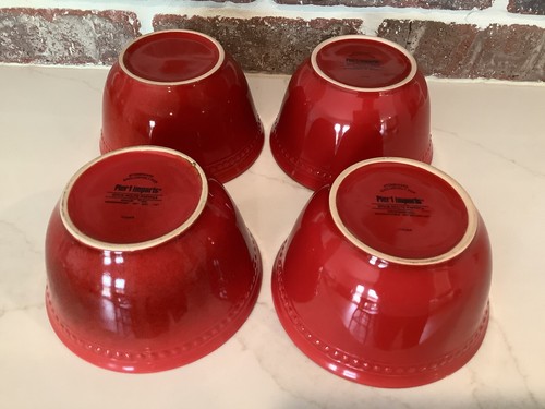 Pier 1 Spice Route Paprika Red 5 1/4" Soup, Cereal, All Purpose Bowls Set of 4 - Picture 4 of 6