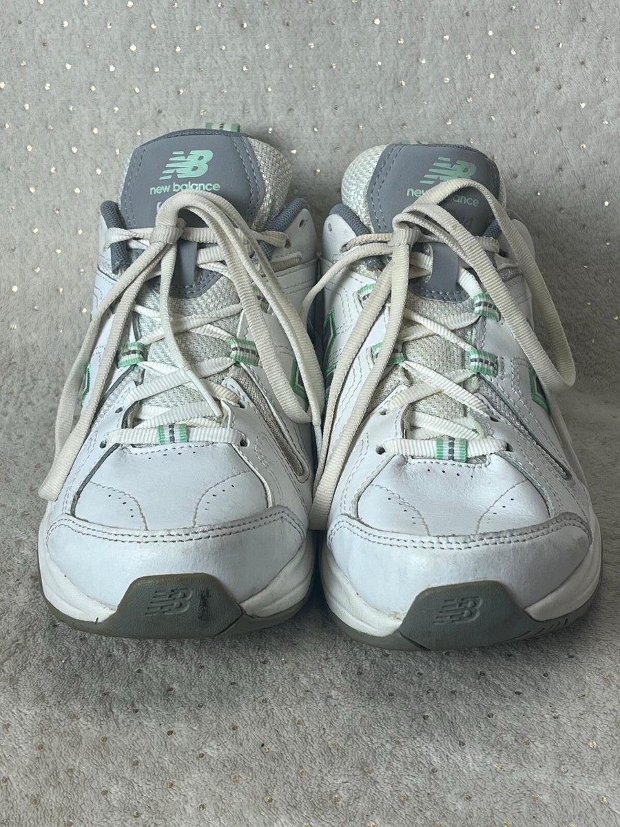 New Balance 608 White Gray Green Leather & Memory Comfort