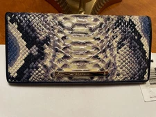 COBALT BALLINGTON Brahmin ADY Ivory Navy WALLET Grey SNAKE EMBOSSED White NWT