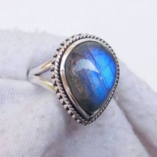 Natural Blue Labradorite Ring,925Sterling Silver Ring,Handmade Ring,Gift For Her