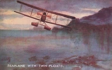 Early Aviation Seaplane with Floats Tucks Oilette Series II Clarkson Postcard