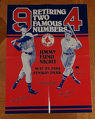Ted Williams Signed 17"x22" 1984 Jimmy Fund Poster, Nice Autograph, Red Sox - Picture 2 of 2