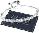 Sparkling 5A Cubic Zirconia Silver Br Silver Bracelet, S925 Tennis Bracelet with