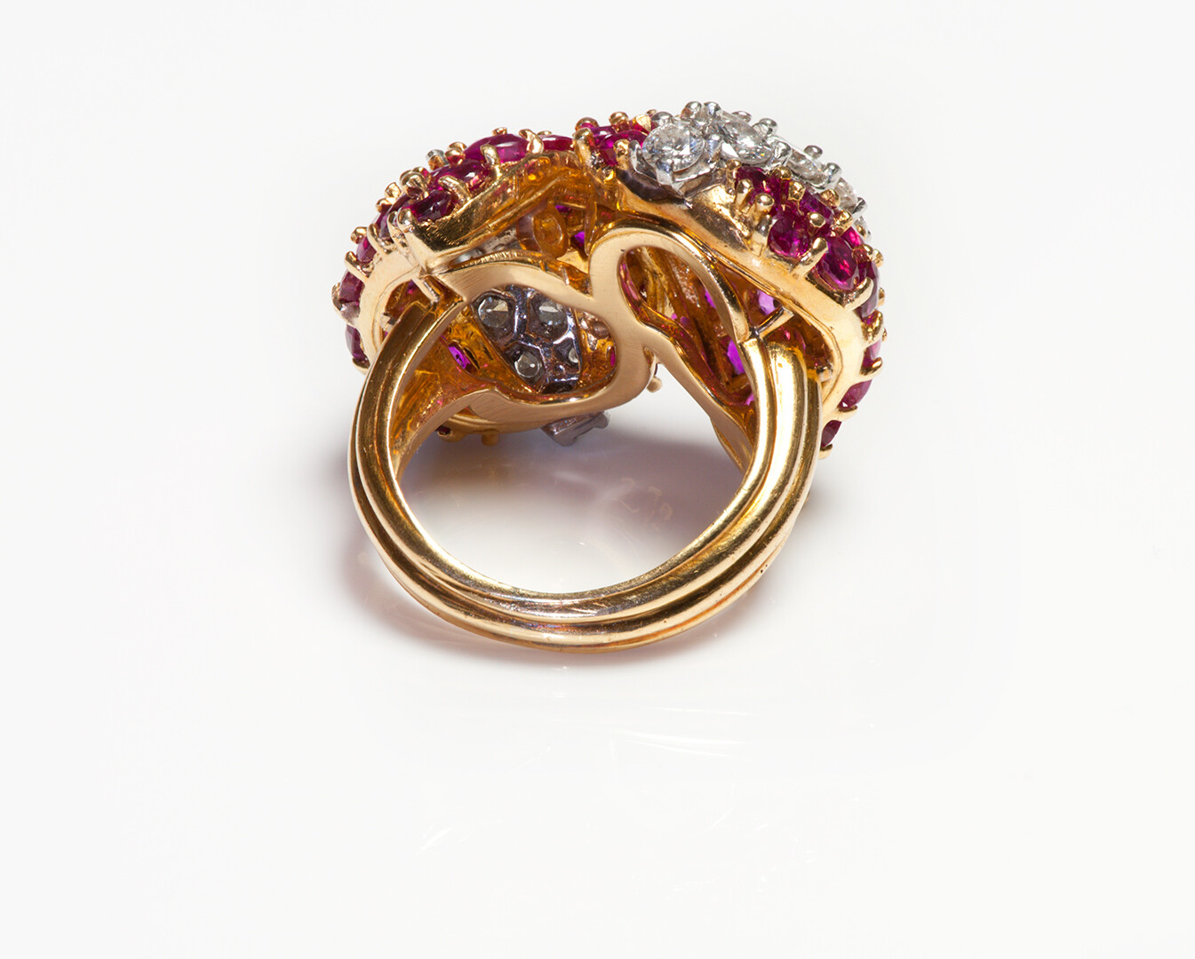 Diamond Ruby Yellow Gold Ring - image 4
