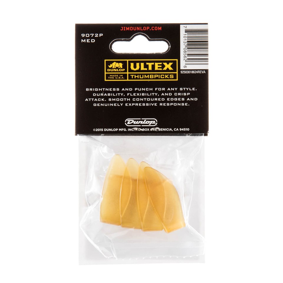 Plettro Per Pollice Ultex Dunlop 9072P Medium - Confezione Da 4, Per Chitarra, Luminoso E Durevole - Foto 9