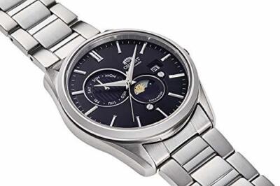 時計 ORIENT SUN & MOON RN-AK0302B Amazon.com: ORIENT 'Sun & Moon' Automatic Black Dial Steel Watch