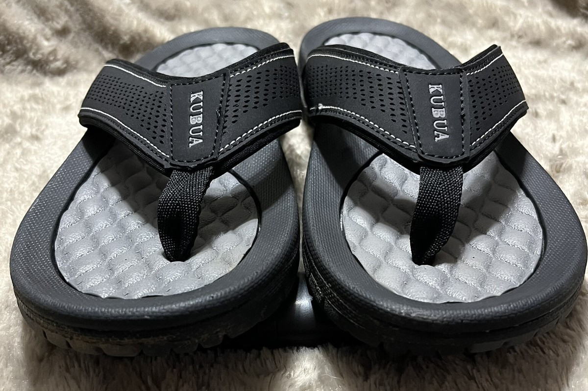 KUBUA Beach Black FlipFlops Water Sandals Outdoor Athletic 