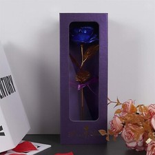 24K Blue Rose Flower Gifts for Women with Luxury Gift Box,Artificial Flowers