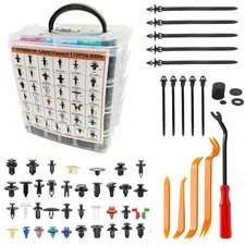 1295PCS Car Retainer Clips Door Panel Trim Fasteners Push Pin Rivet Bumper Kit