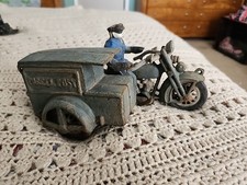 PARCEL POST CYCLE - CAST IRON - NICE COLLECTIBLE MOTORCYCLE RIDER