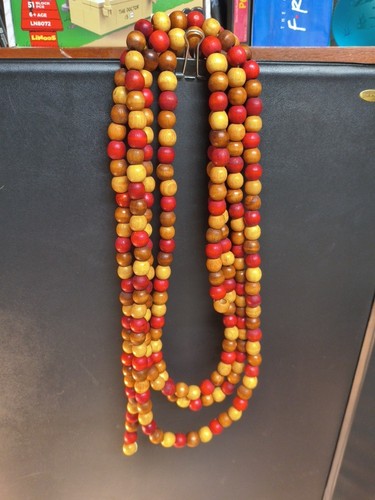 3/8" Natural Wood Beads Round 24” Strand